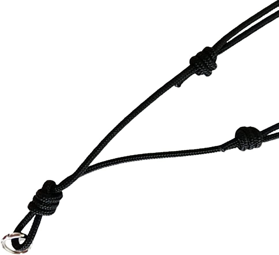 Handmade Black Umbrella Rope Necklace Set – Adjustable for Men and Women