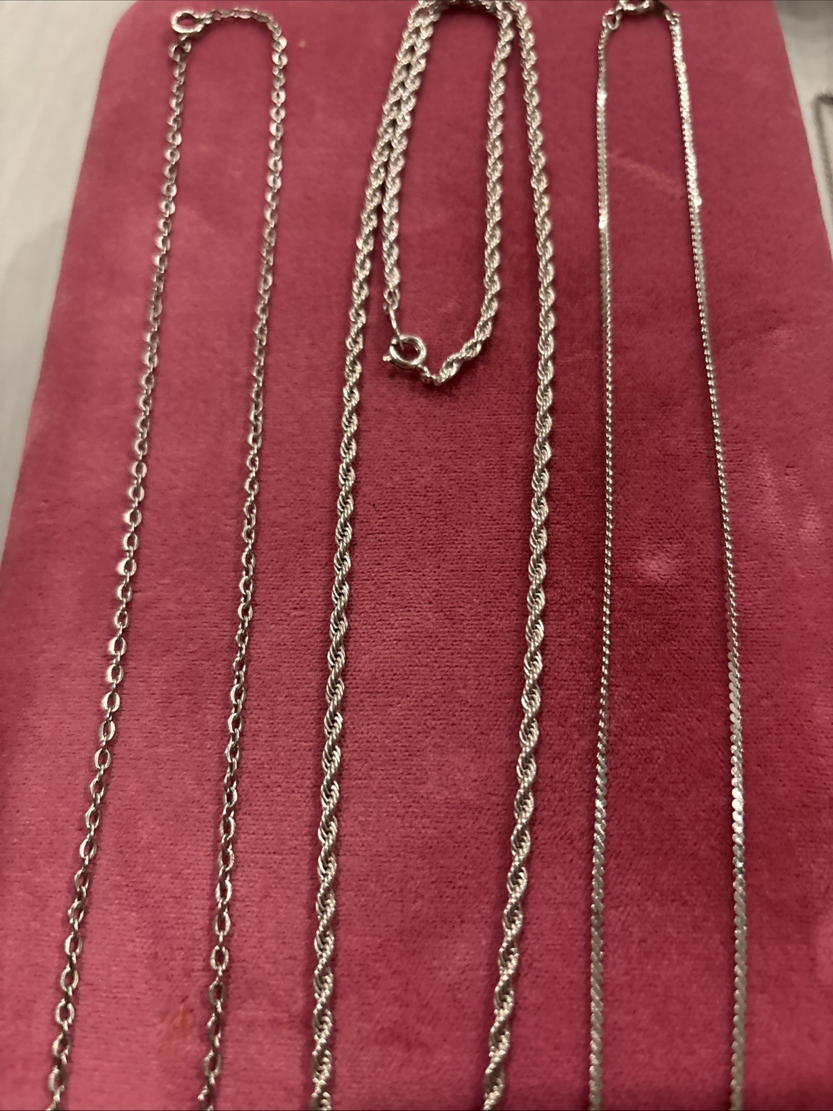 Set Of 3 Silver Tone Chain Fashion Jewelry