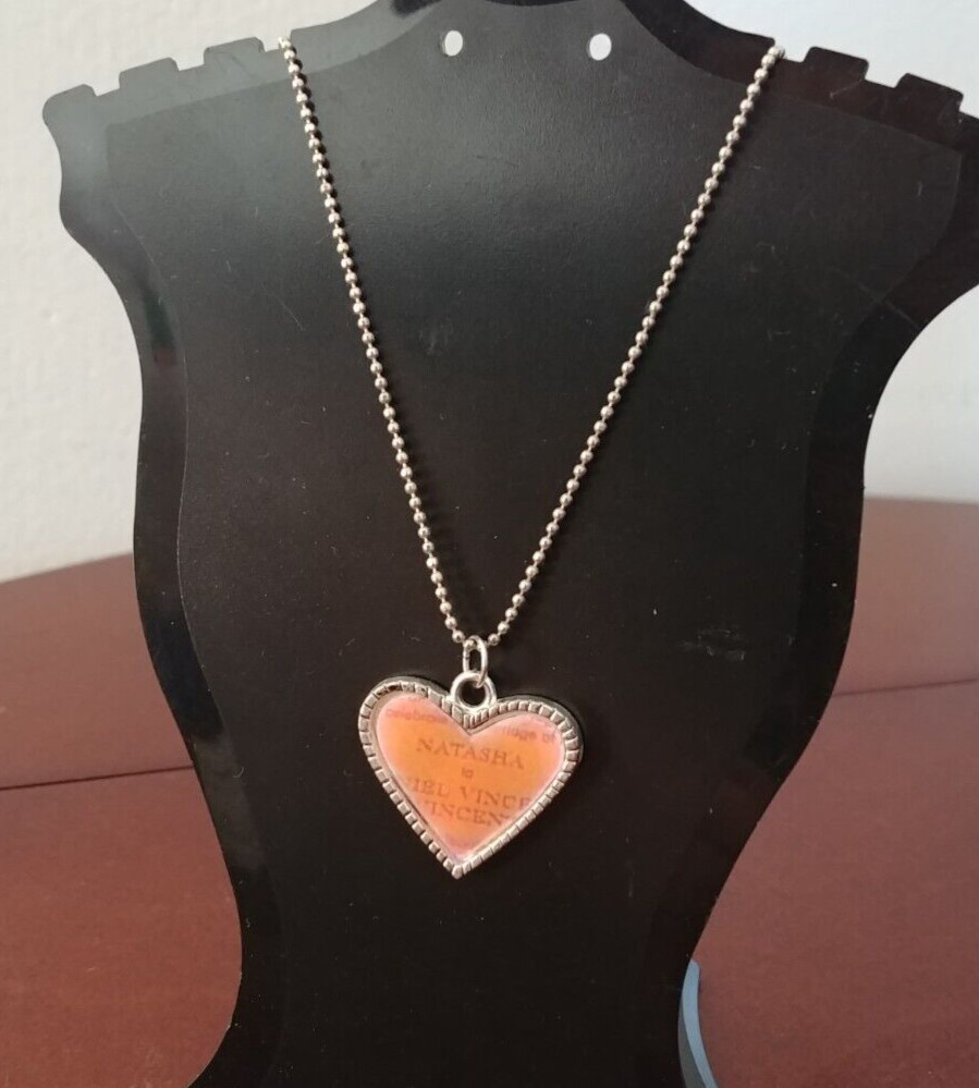 Fashion Tibetan Silver Enamel Pink Heart Beaded Necklace Pendant Women Jewelry