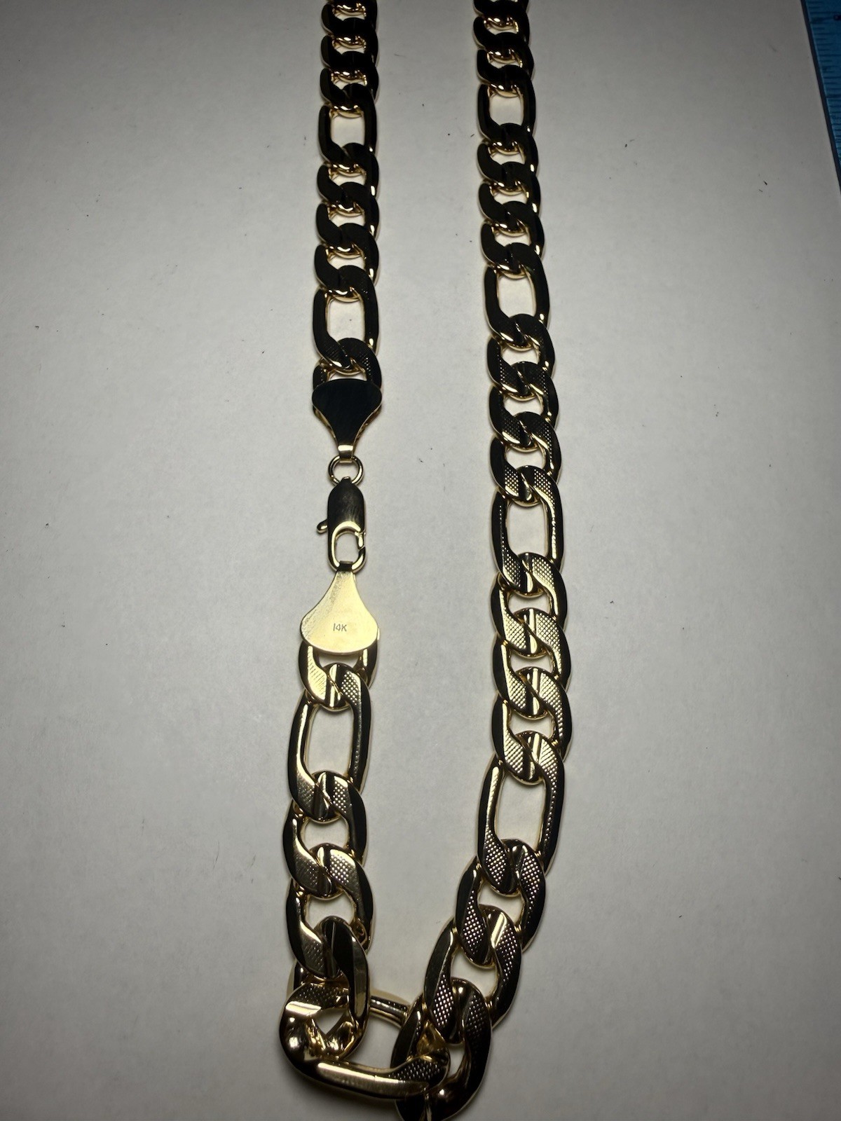 14K Yellow Gold filled Figaro Chain Necklace 24” Lobster Clasp Gold Tone