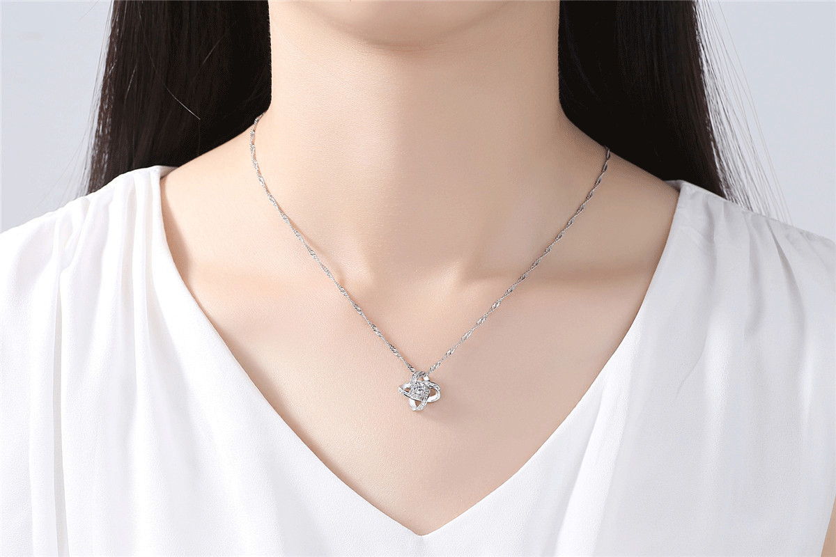 Valentines Day Gifts For Women To My Wife, Girl Necklace, Romantic Love Knot Box