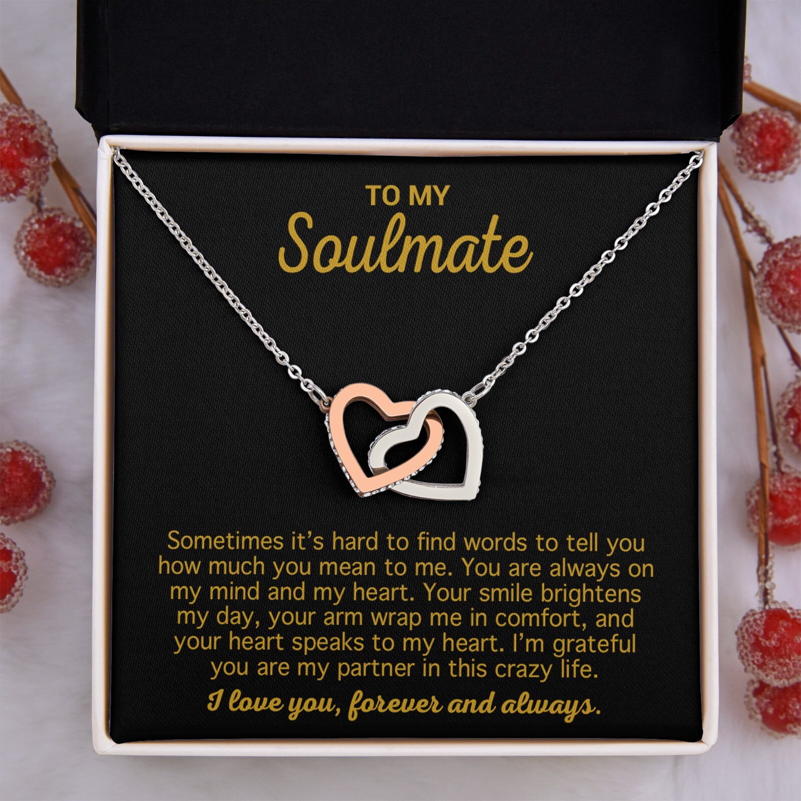 To My Soulmate Necklace Gift For Wife Girlfriend Birthday Anniversary Christmas