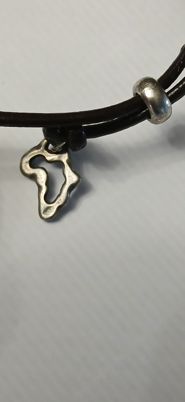 Athens Prótesis Blue Agate Druzy Slice Pendant Leather Necklace Africa Charm
