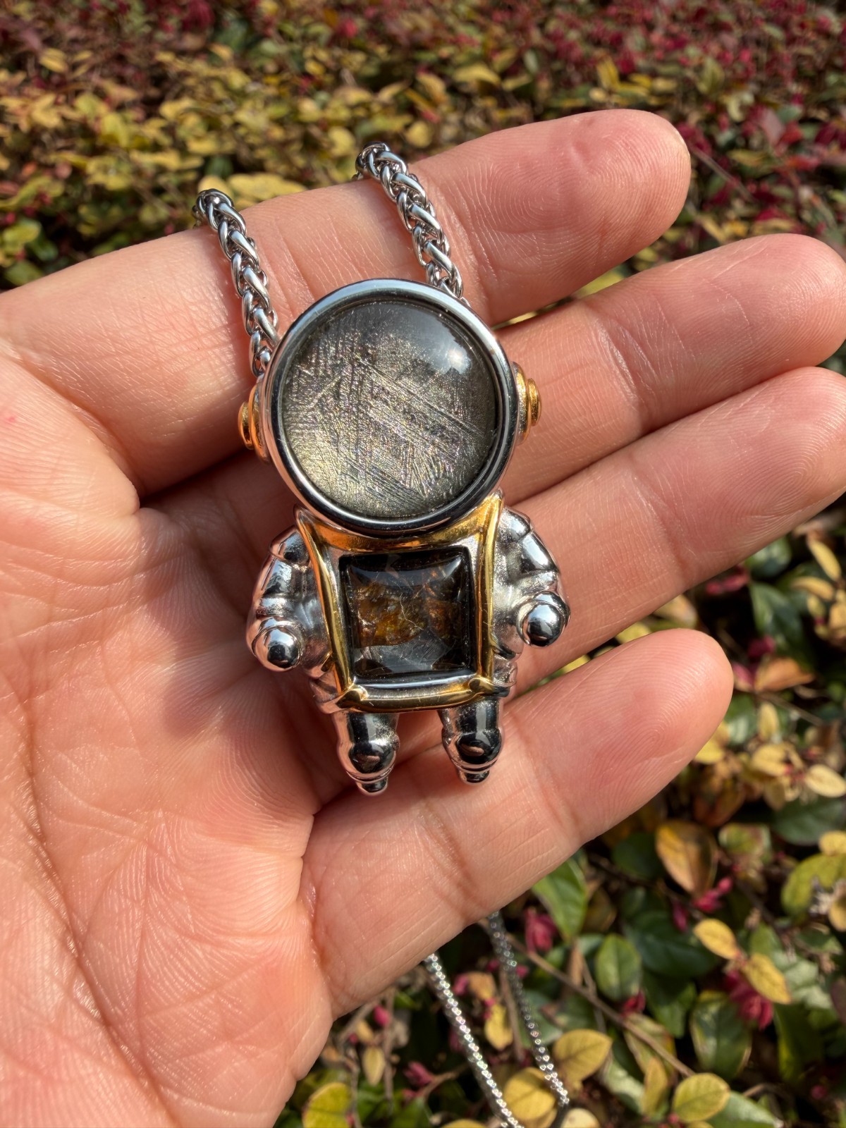 Astronaut Meteorite Pendant Necklace for Men Women Space Jewelry Unique Gift