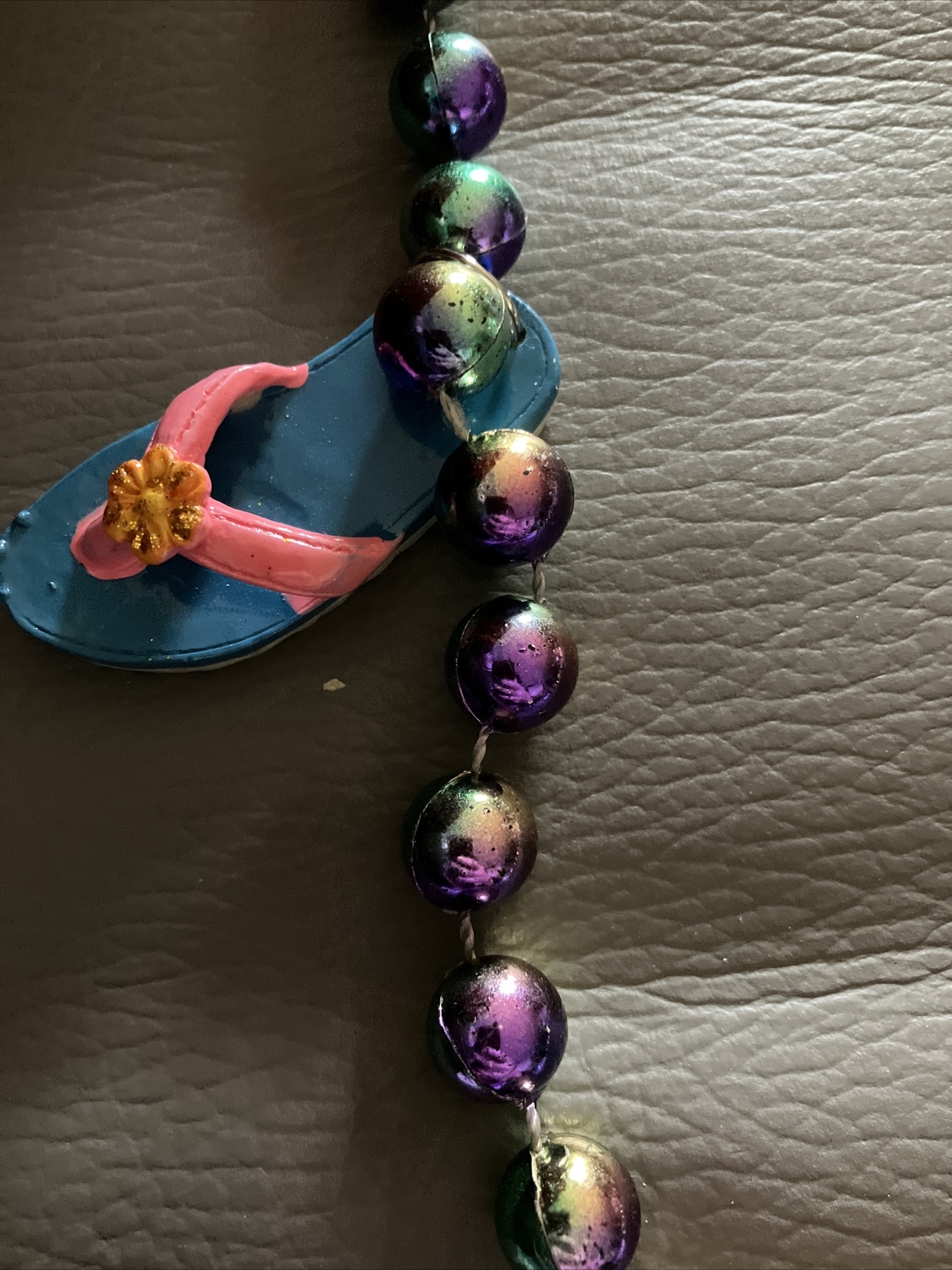 Adult/Teen Unisex Colorful, 5 Flip flops Beaded Necklace