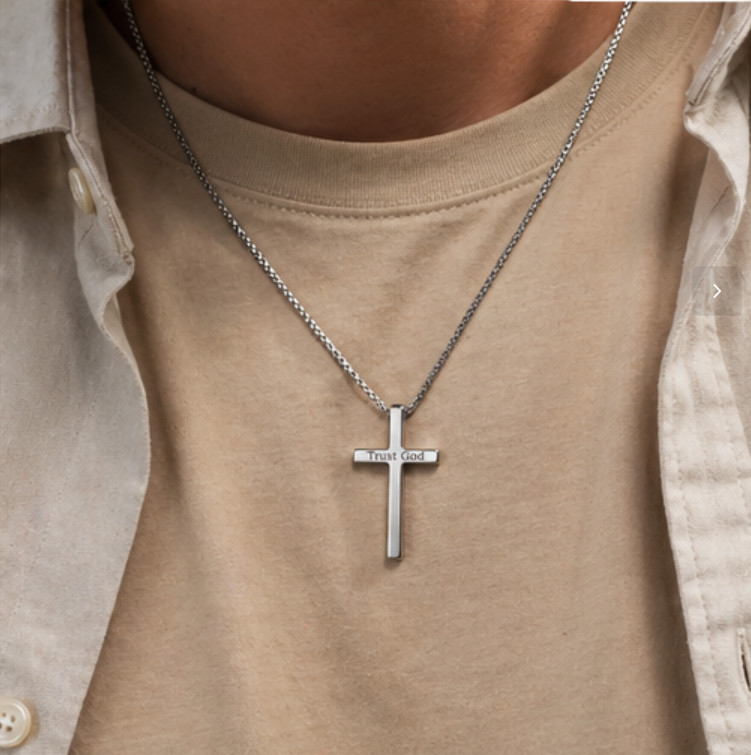 Personalized Engraved Cross Necklace GIFT FOR HIM CUSTOMIZE YOUR OWN
