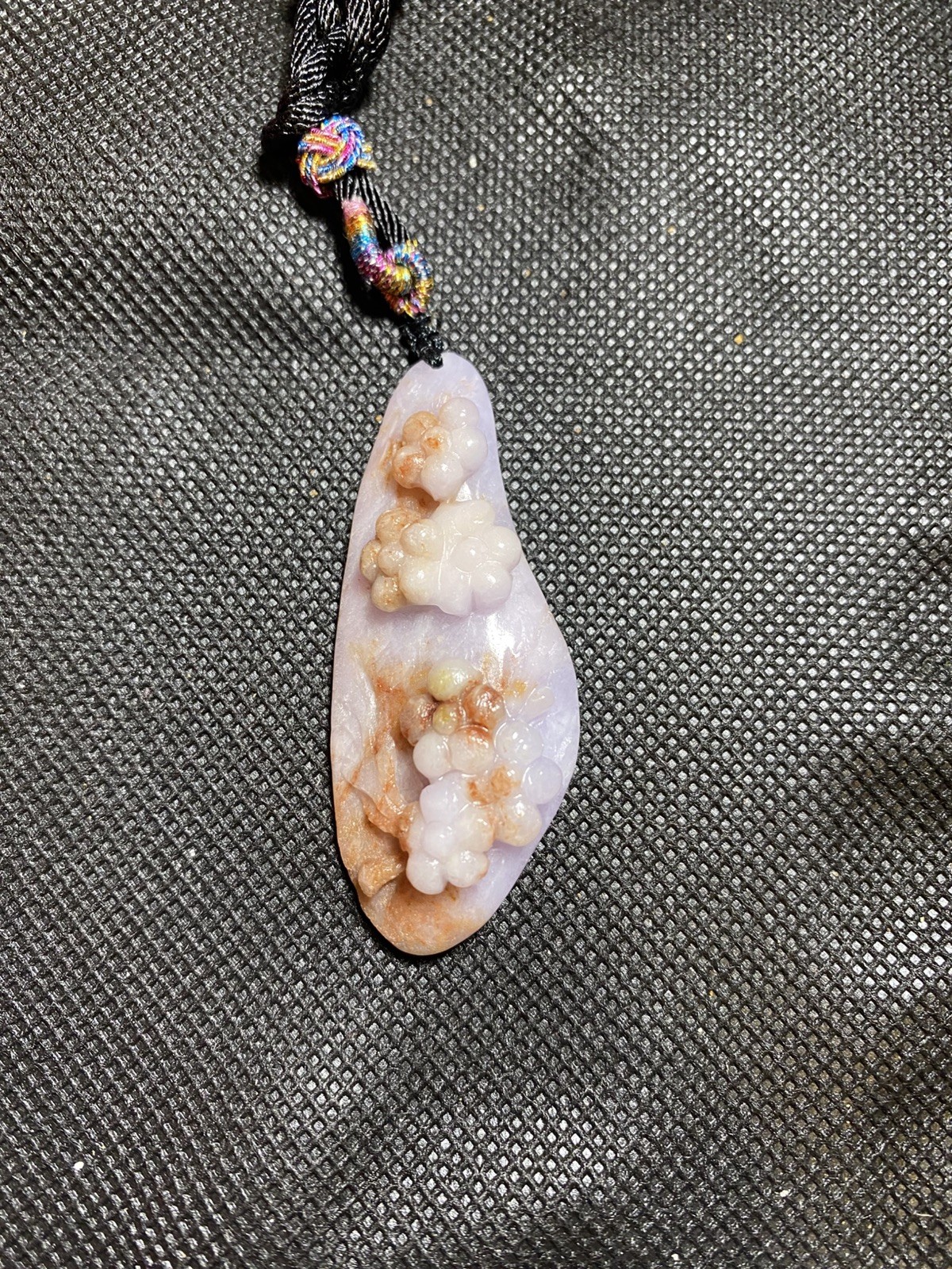 100% Natural Jadeite Jade pink Purple red Pendant 天然缅甸翡翠 A 货粉红紫梅花吊坠