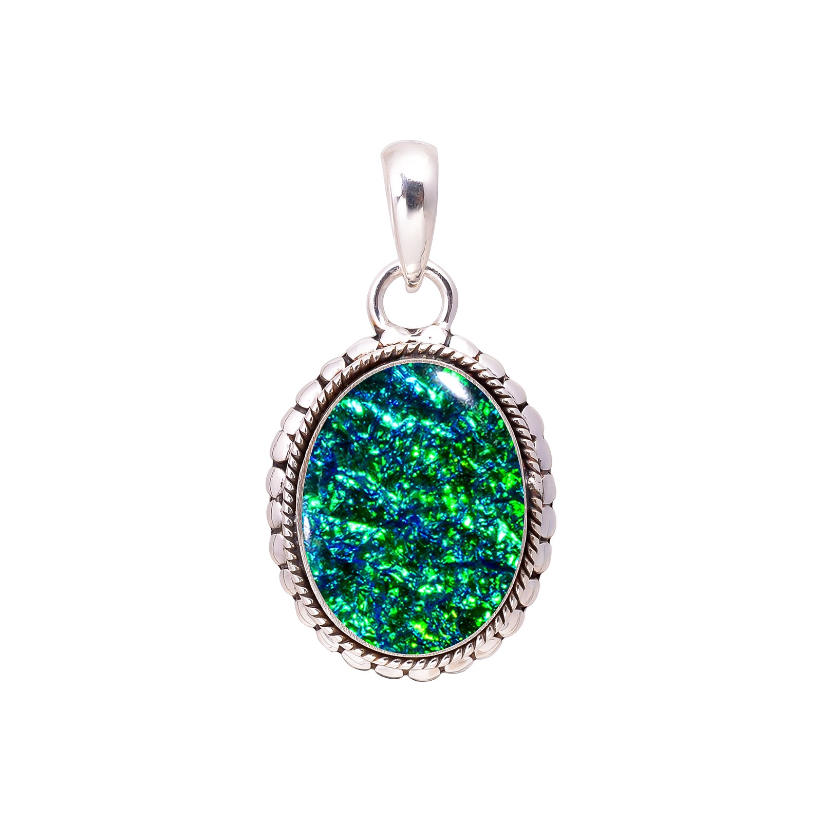Triplet Fire Opal Sterling Silver Pendant, Handmade Elegant Jewelry For Her