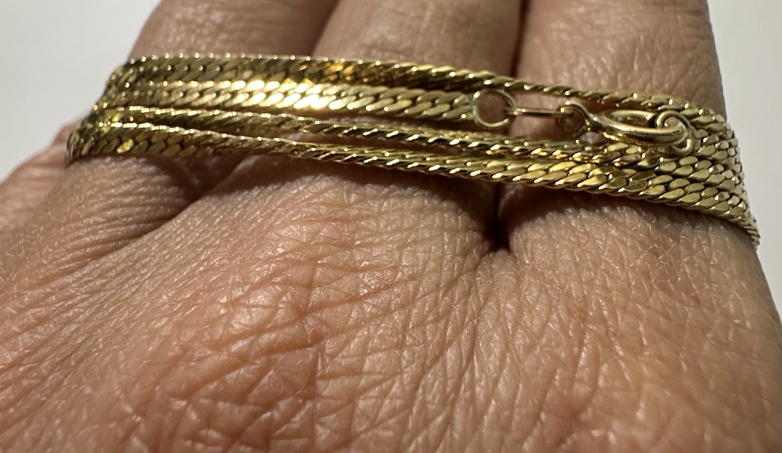 Vintage Baroness 1/20 14K GF Gold Filled Herringbone Chain Necklace 20”