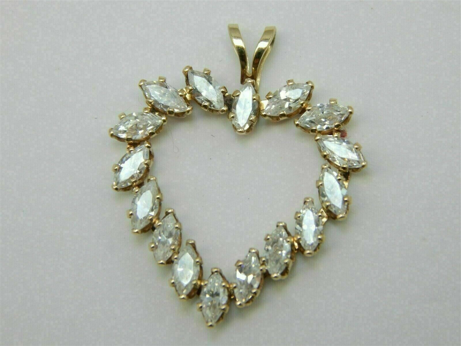 2.00 Ct Marquise Cut Diamond Pendant With Free Chain 14K Yellow Gold Finish