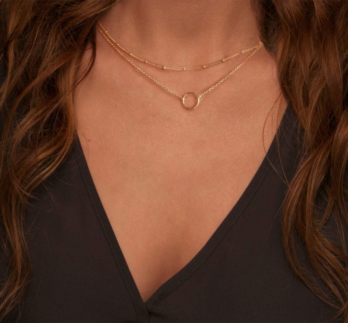 Versatile Heart Charm Layered Necklace – 18K Gold Plating & Adjustable Length