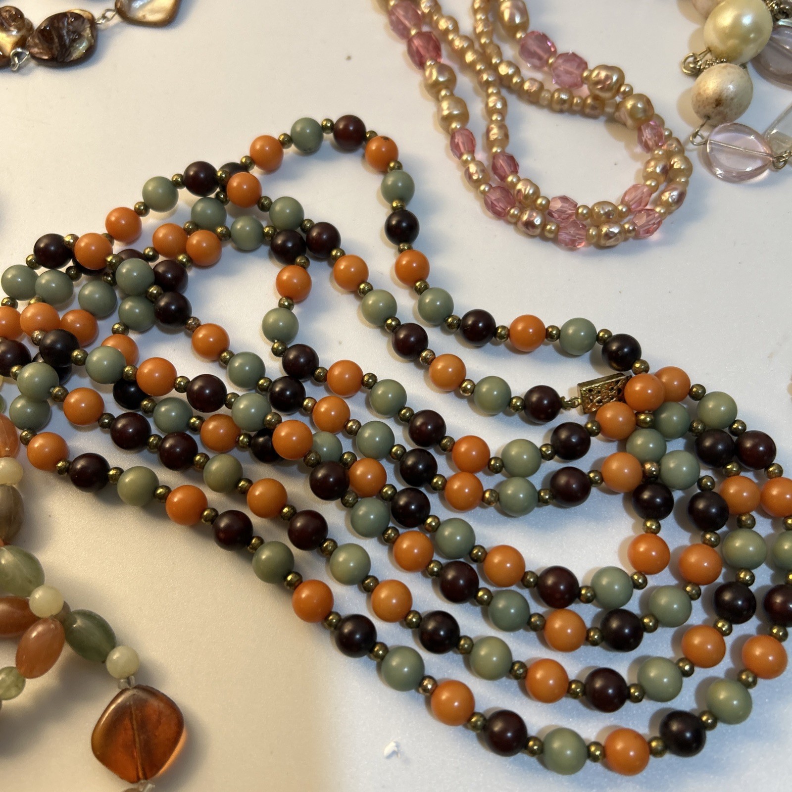 Beaded Necklace Lot Of 9 Various Lengths Jewelry