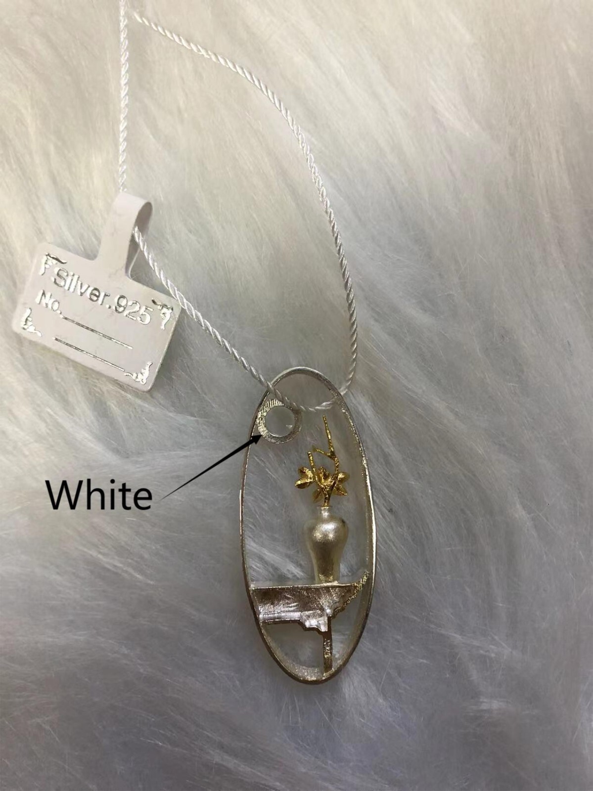 Ship from USA 925 Sterling Sliver Flower Bottle Vase Retro Pendant Jewelry Neckl