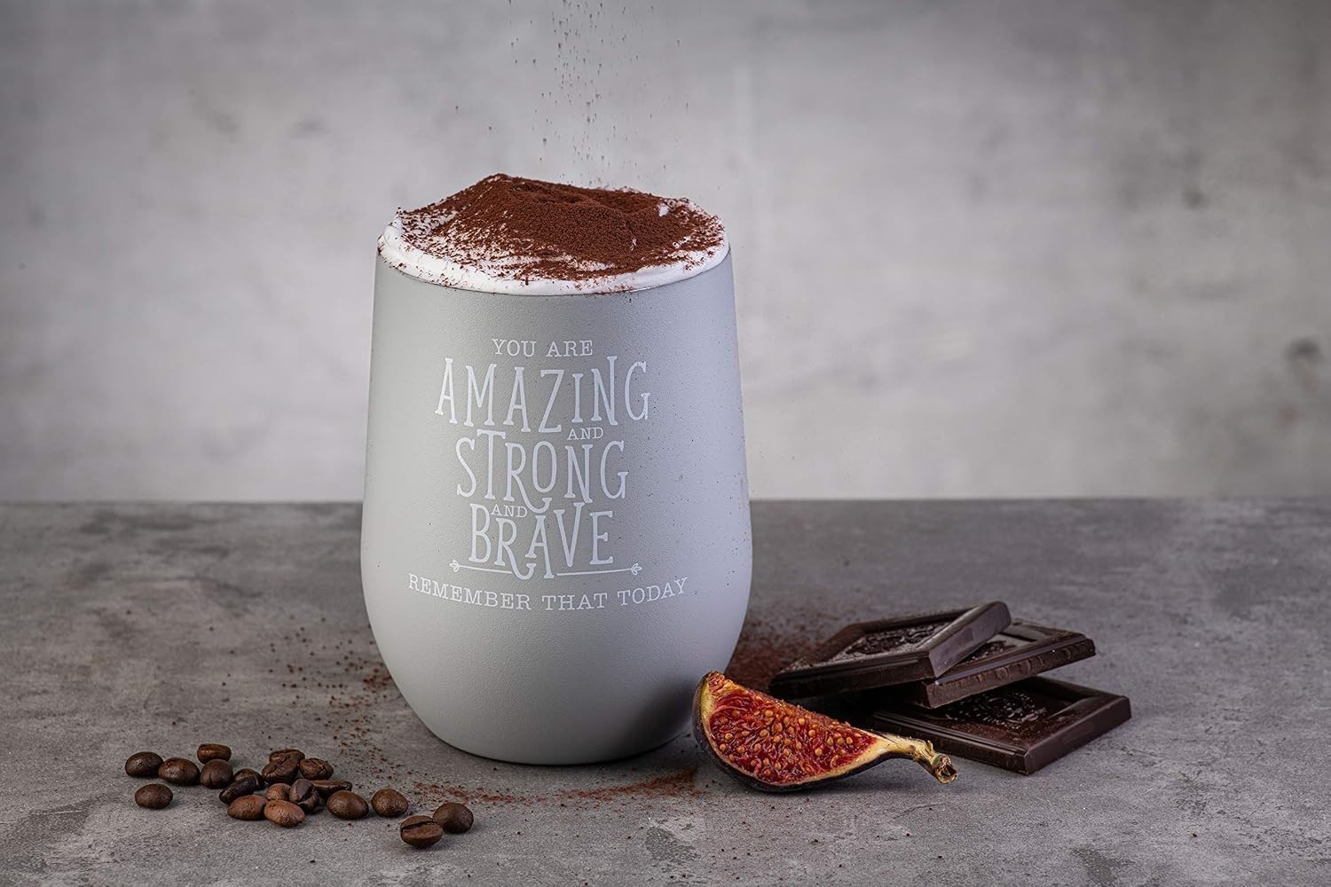 Elegant 12 oz Glacier Gray Wine Tumbler Cup with Lid – Unbreakable & BPA Free