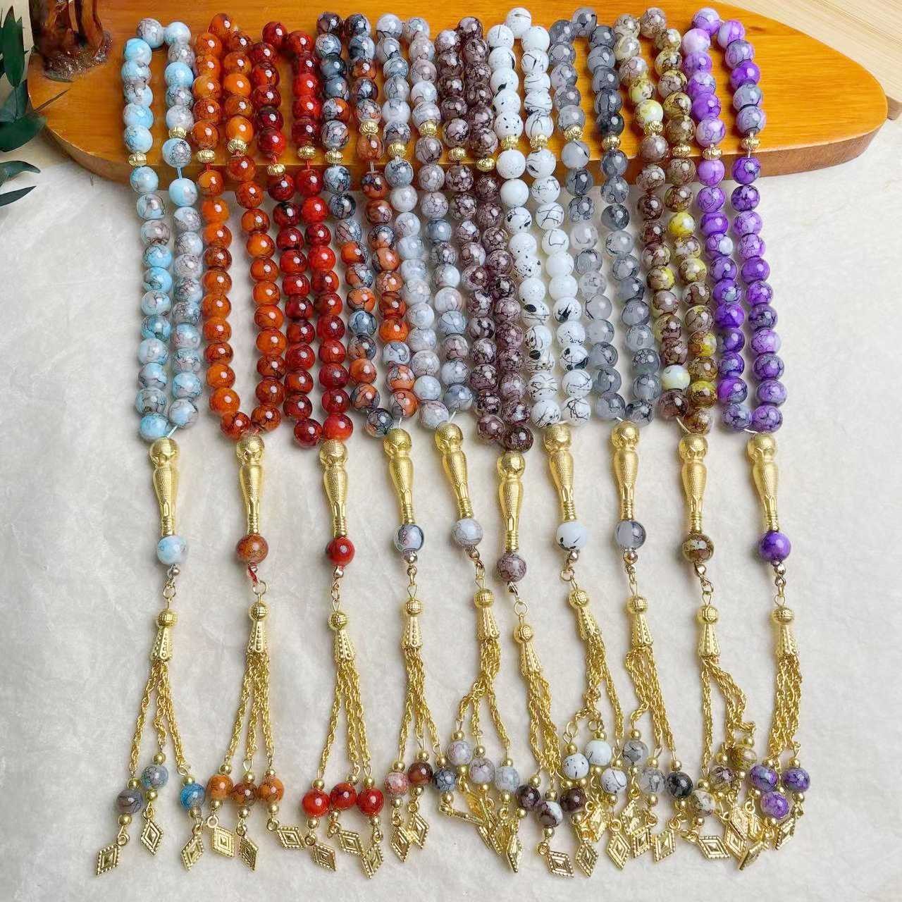 1Pc 10Mm Muslim Rosary Prayer Beads Turkish Glass Rosary Prayer Bracelet Jewelry