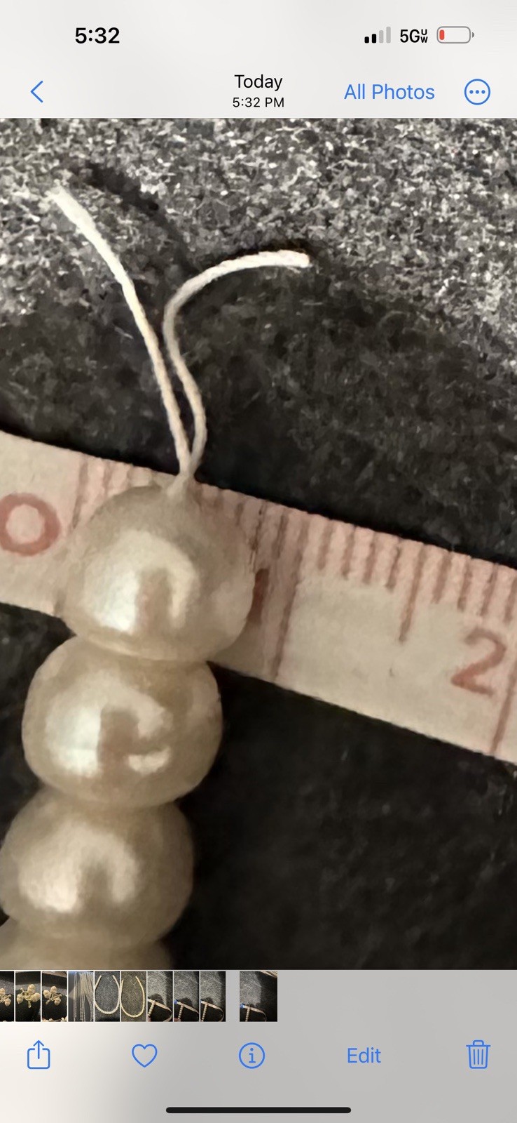Natural Freshwater Cream Colored Pearl For Choker Necklace 15 In Long Round 8mm
