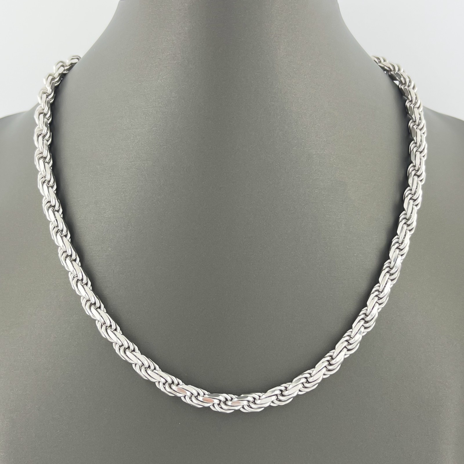 5.5mm Diamond Cut Rope Chain Necklace 925 Sterling Silver .925 Italy