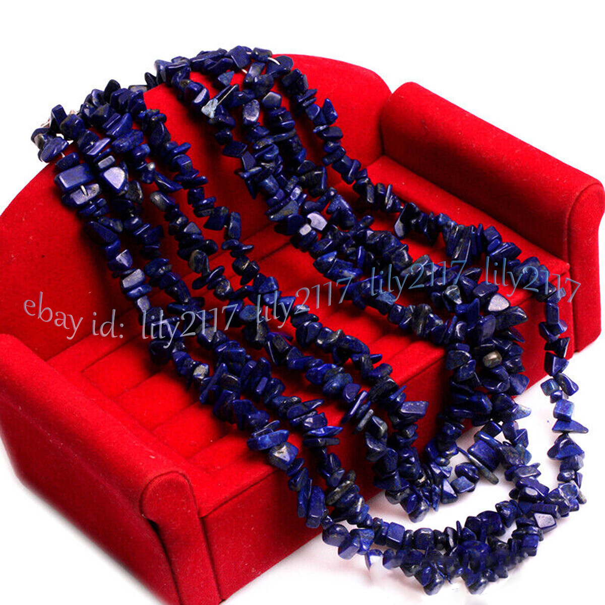 4Row Natural Gemstone Chip Cluster Statement Beads Multi-Strand Necklace 17-20”