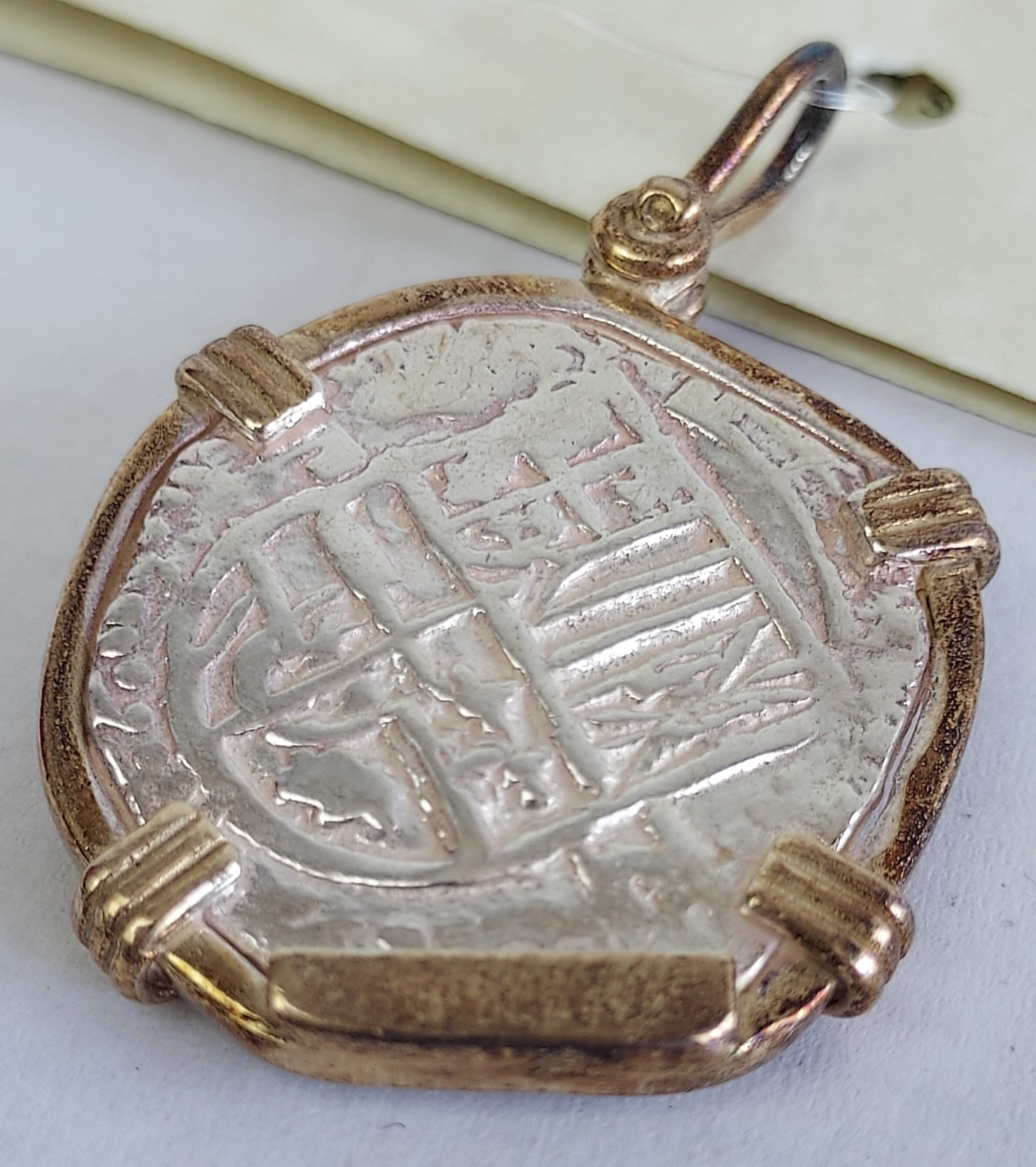 Atocha Sunken Jewelry MED Pieces of 8 Silver Coin Pendant ~ 14K Gold