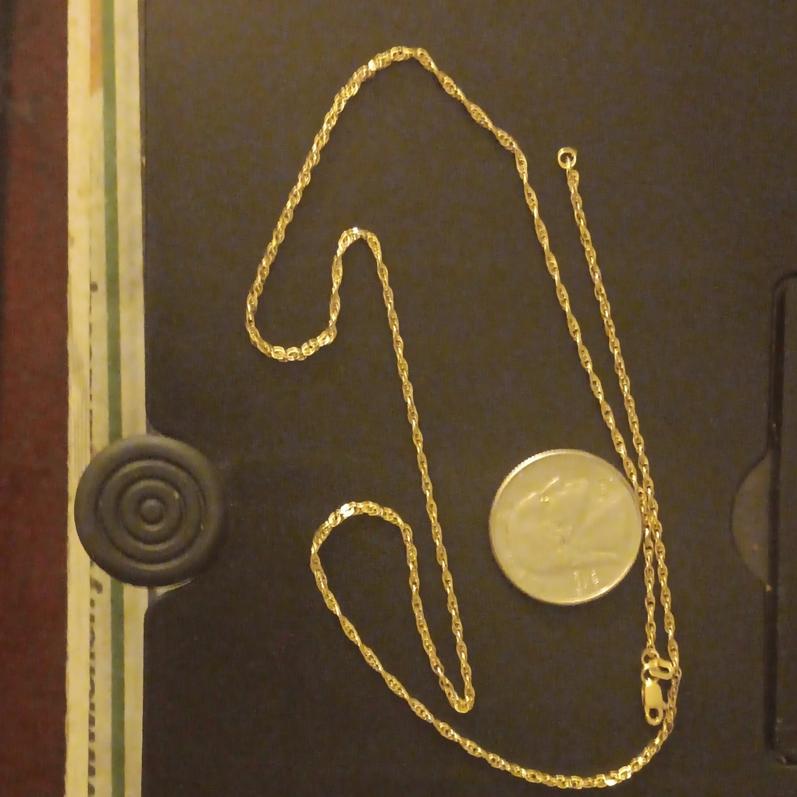10k Solid Gold Lose Rope Chain Necklace, Lobster Clasp, Chain Style, No Stone