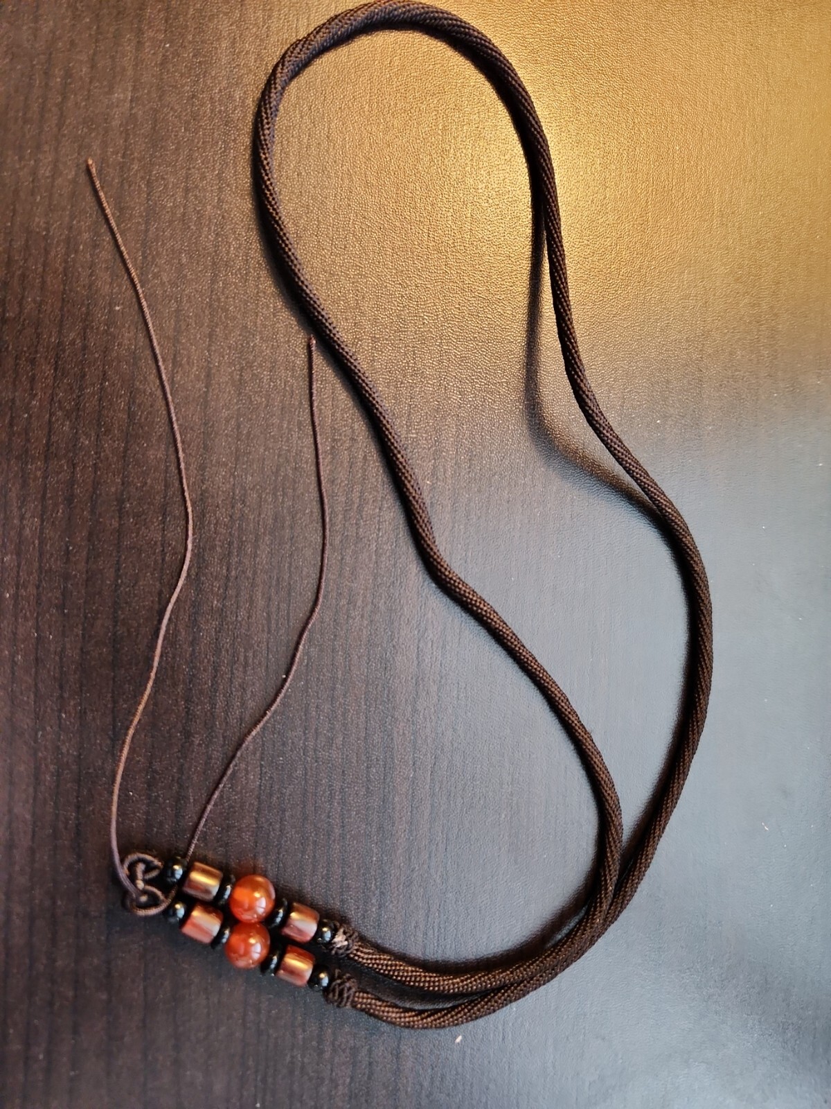 Braided String Rope Cord Necklace & Cornelian Stone for DIY Jade Crystal Pendant