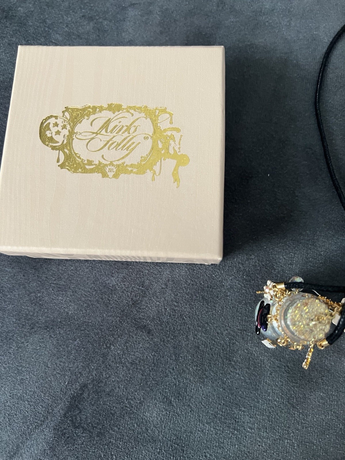 Kirks Folly Snowman In A Bottle Winter Charm Cord Necklace w/ Box & Tag