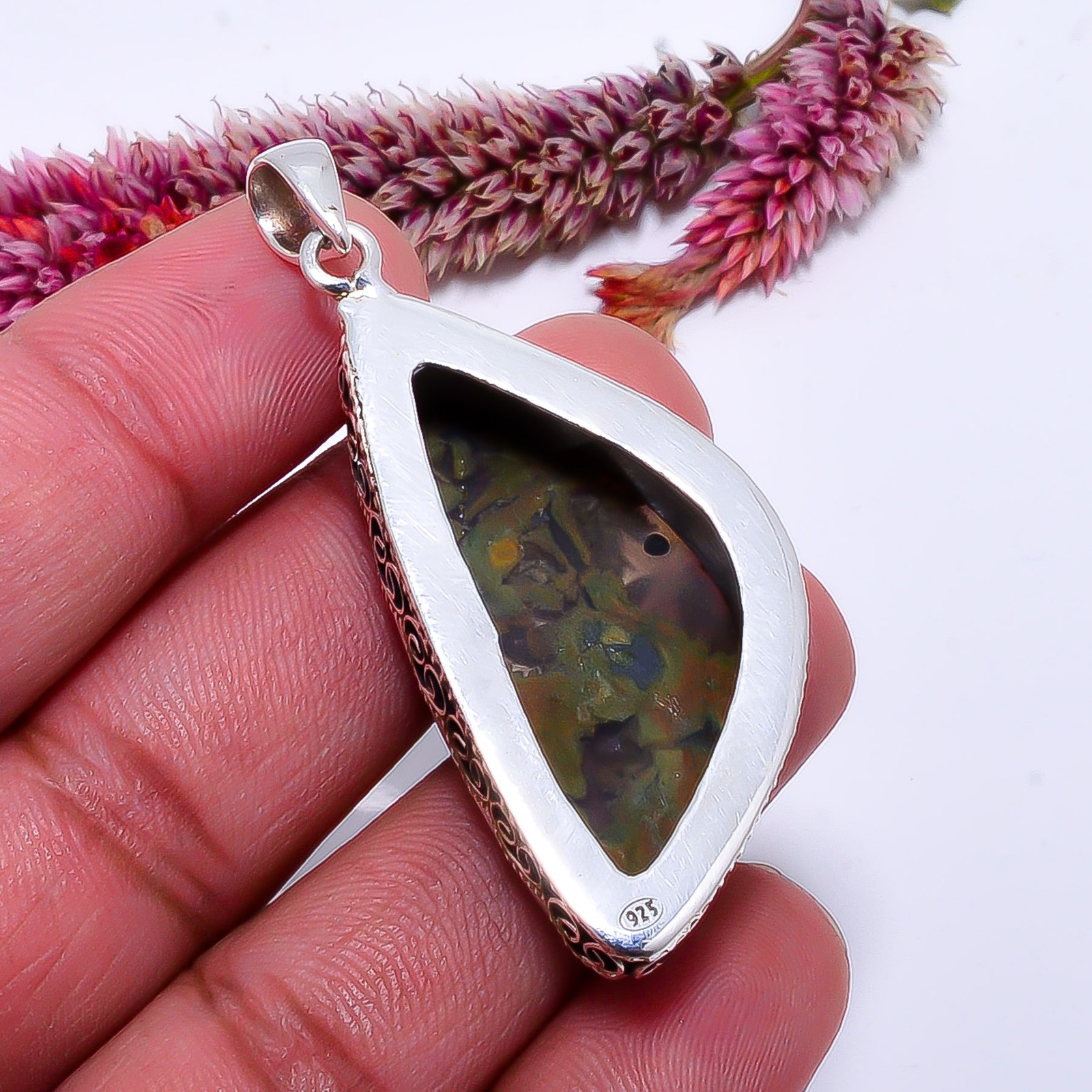 Rainforest Jasper – Australia Fine Art 925 Sterling Silver Pendant 2.15″ P114250