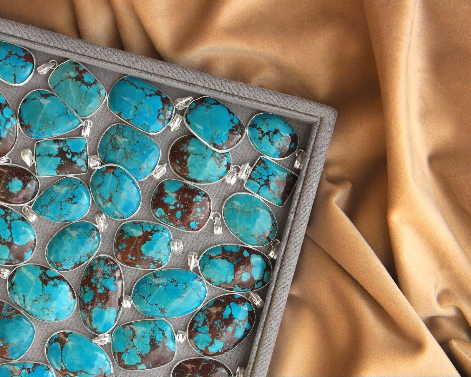 Sale Turquoise Gemstone 925 Sterling Silver Plated Wholesale Lot Bezel Pendant