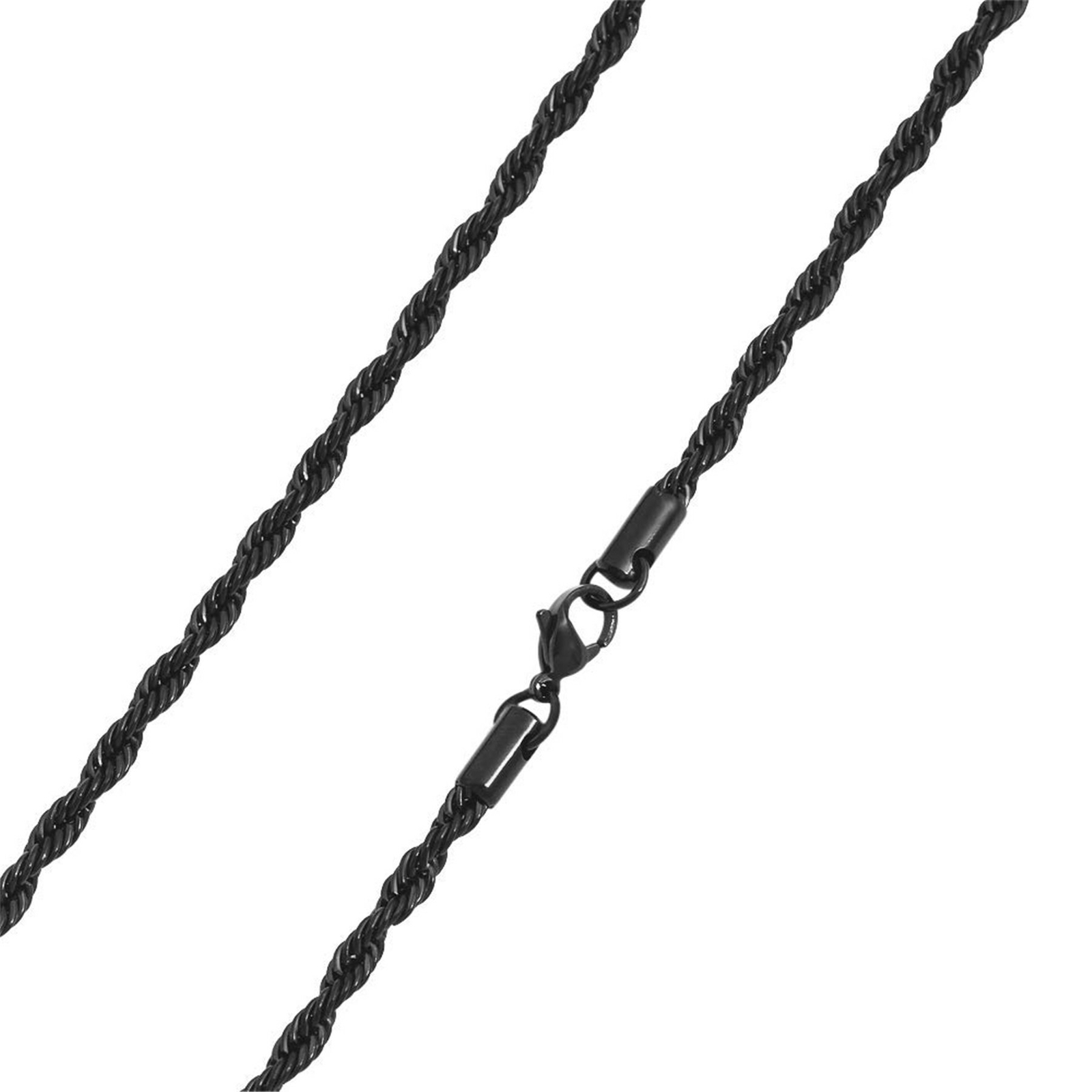 2.5/3mm Mens Womens 316L Stainless Steel Twisted Chain Rope Link Necklace 16-20″