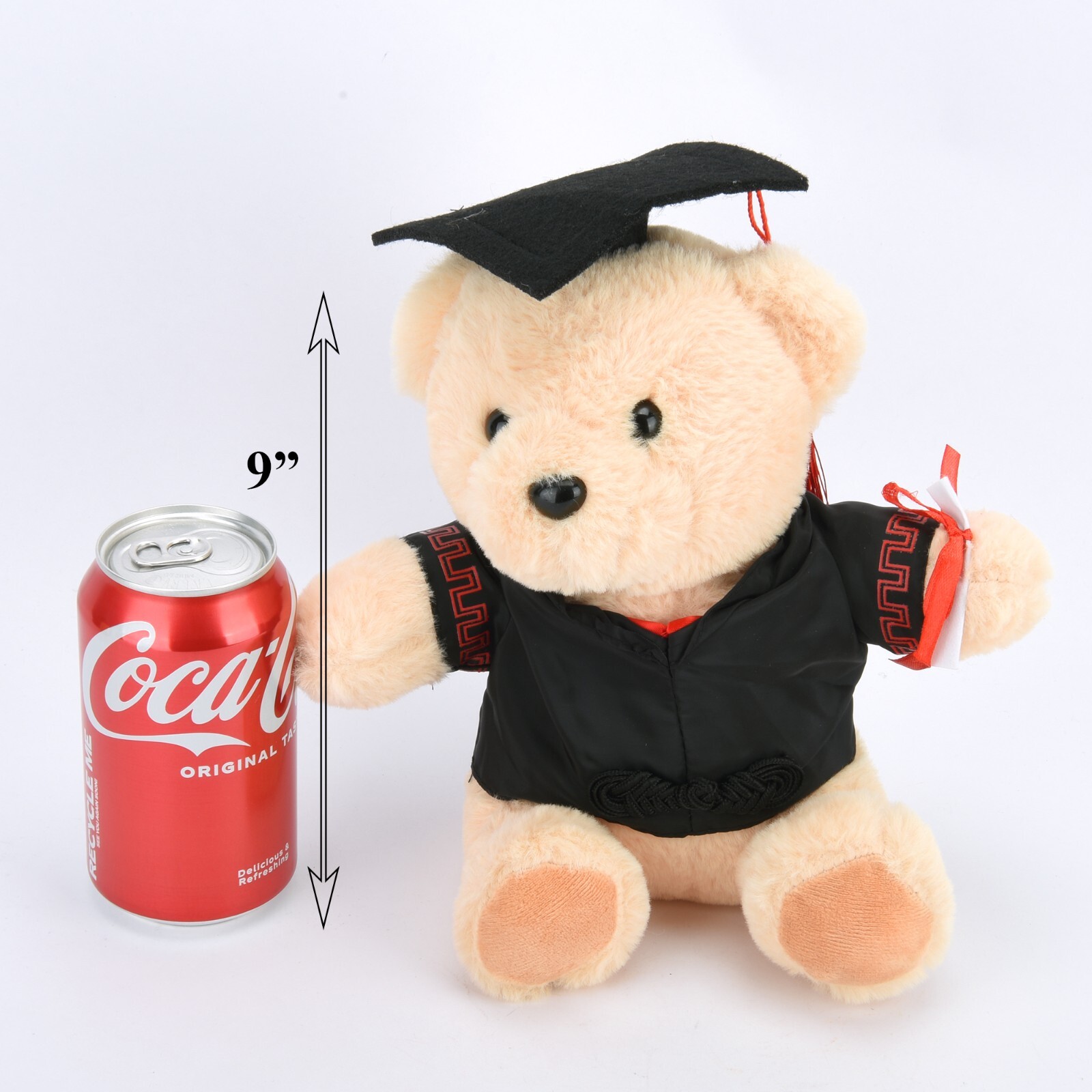 Graduation Teddy Bear Plush Doll Stuffed Gift 9″ w/Cap Gown Diploma Party Decor