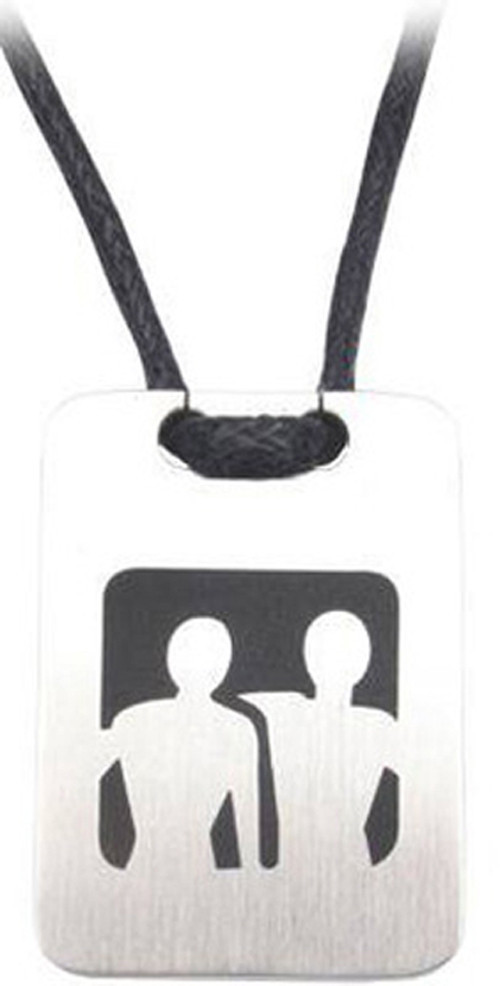 Pride Shack -Two Men Embracing – GLBT Male Dog Tag – Gay Pride Pendant Necklace
