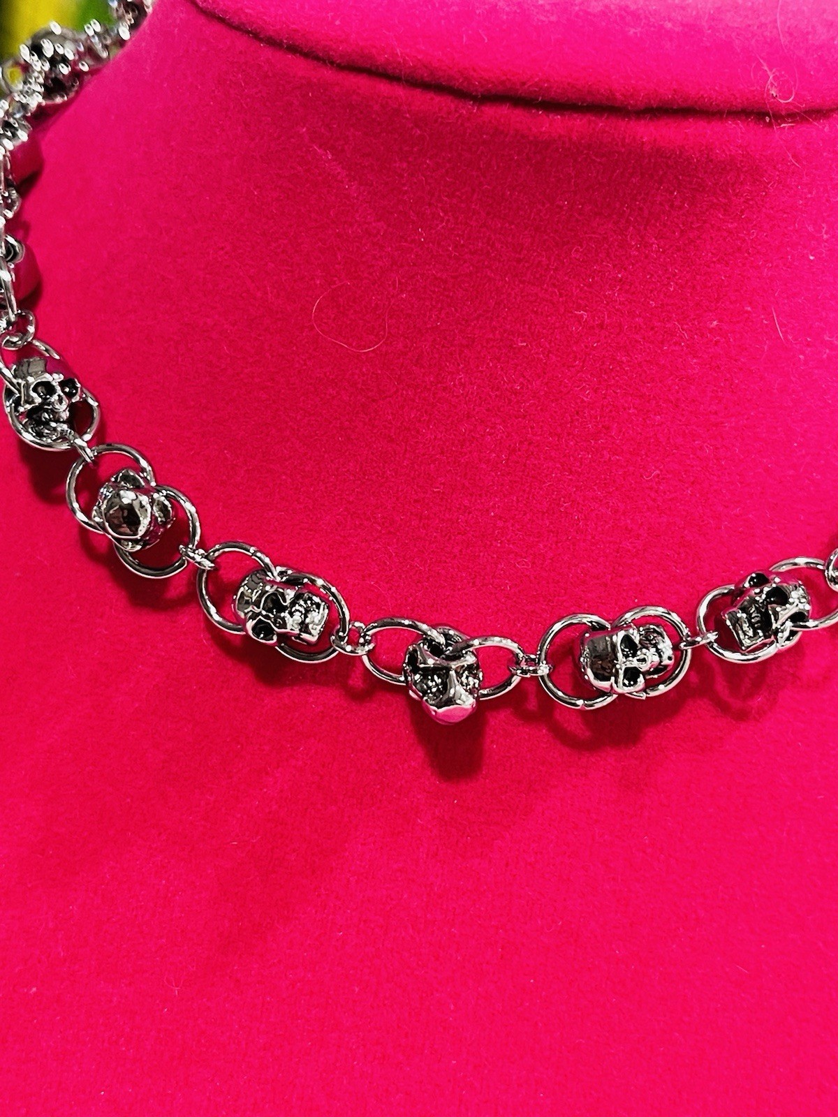 Dalmata Skull Chain Necklace Chocker