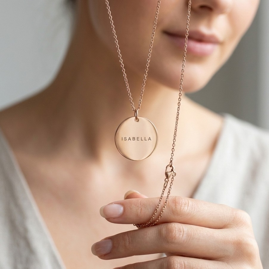 Personalized Name Necklace Engraved Message Stainless Steel Pendant Jewelry