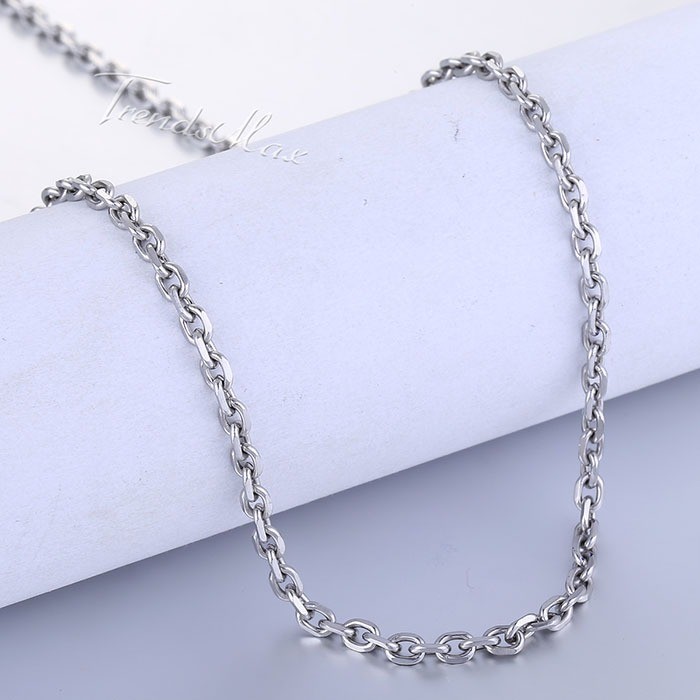 2.5/3/4/6/9mm Cable Rolo Link Stainless Steel Mens Boys Chain Necklace 18-36″