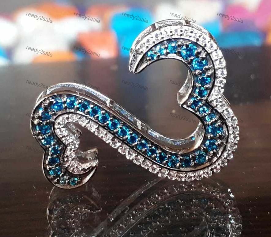 SIMULATED DIAMOND OPEN HEART COLLECTION WHITE GOLD PLATED SILVER 2.1CT PENDANT
