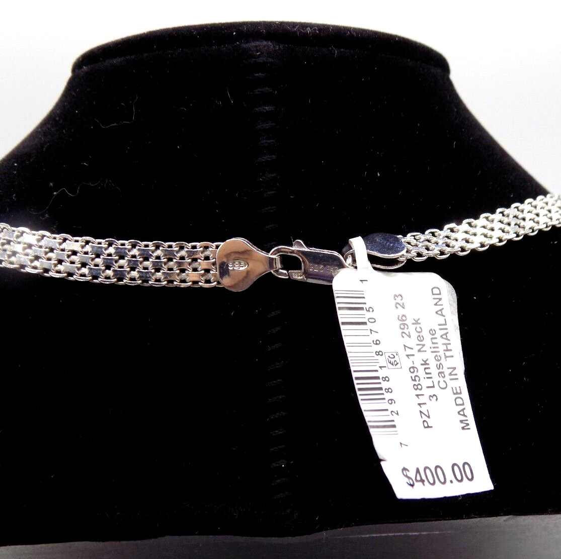 Cubic Zirconia Necklace 925 Sterling Silver Mesh White Colorless Circle Pendant