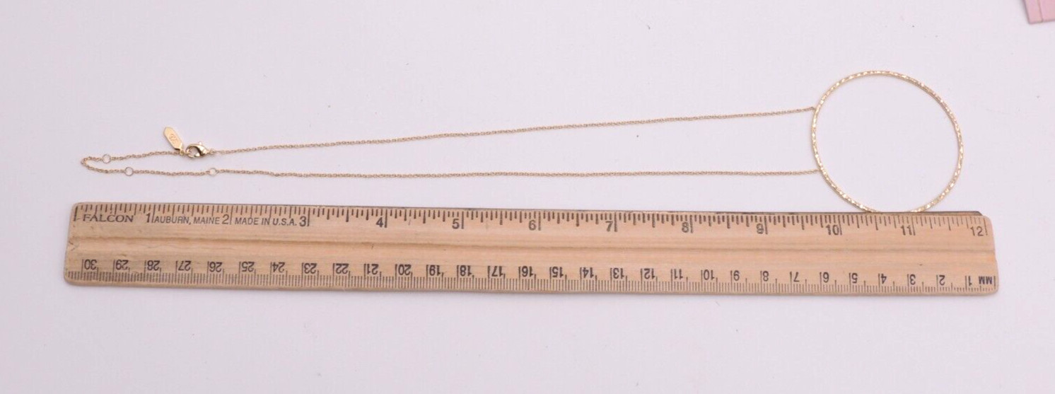 Stella & Dot Hammered Circle Hoop Necklace Gold-Tone New N Package Adjust. Chain
