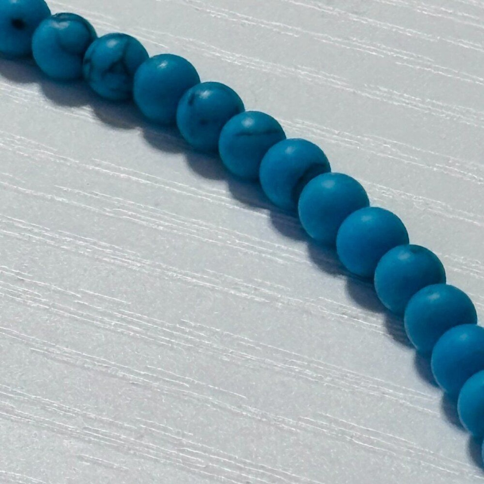 Turquoise Bead Choker Necklace Minimalist 16” Toggle Clasp