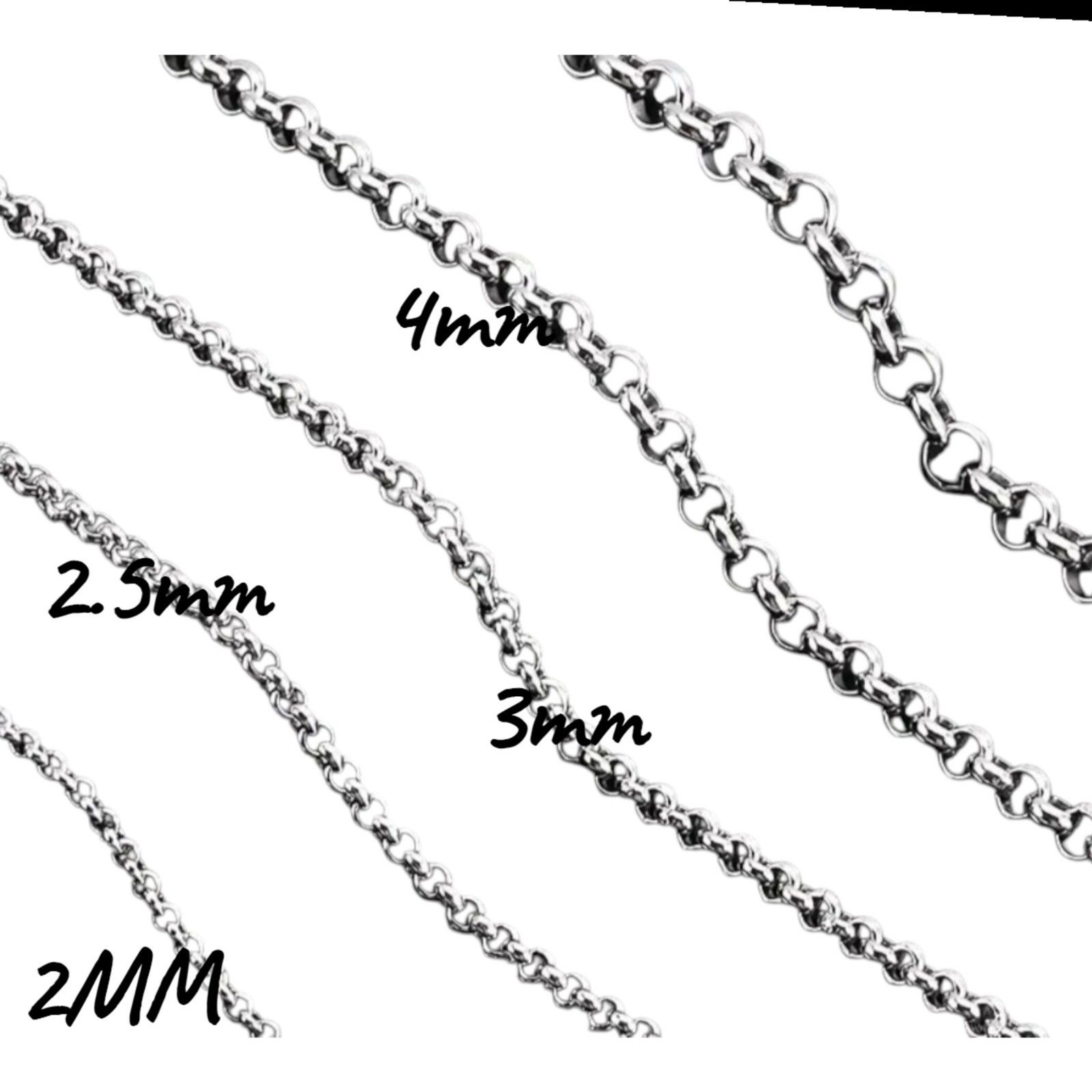 2mm Silver Stainless Steel Round Rolo Chain – 18″ or 26″