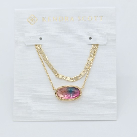 Kendra Scott Elisa Gold Multi Strand Pendant Necklace In watercolor
