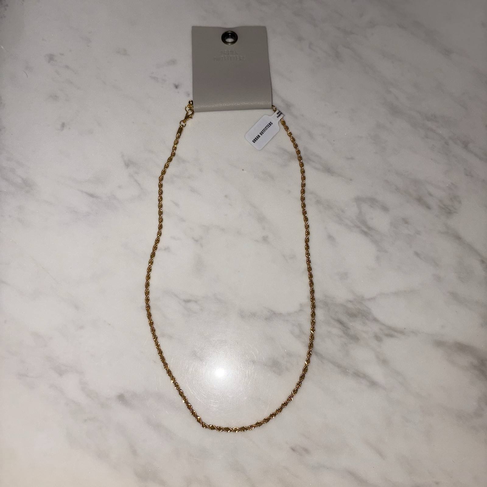 Urban Outfitters NWT Gold Twist Rope Chain Necklace One Size Unisex