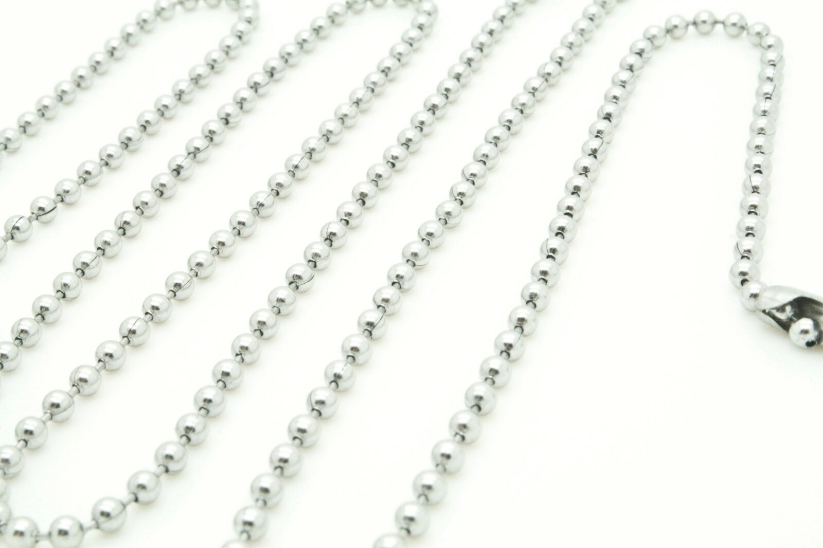 LOT 10 25 50 100 PCS HIGH QUALITY STAINLESS STEEL BALL CHAIN NECKLACES 2.4mm 24″