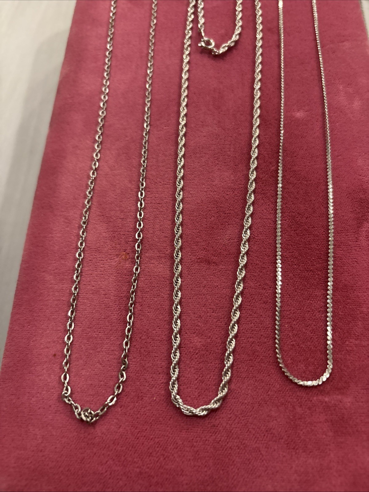 Set Of 3 Silver Tone Chain Fashion Jewelry