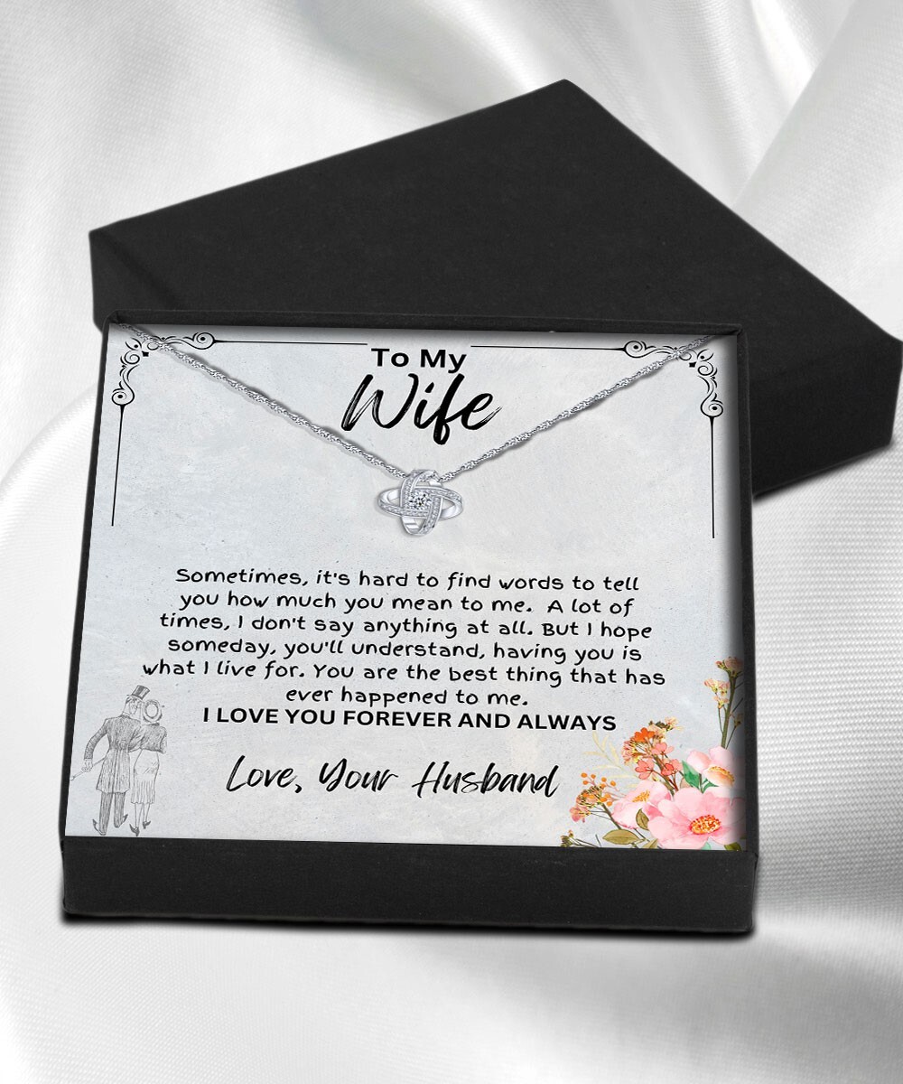 Valentines Day Gifts For Women To My Wife, Girl Necklace, Romantic Love Knot Box