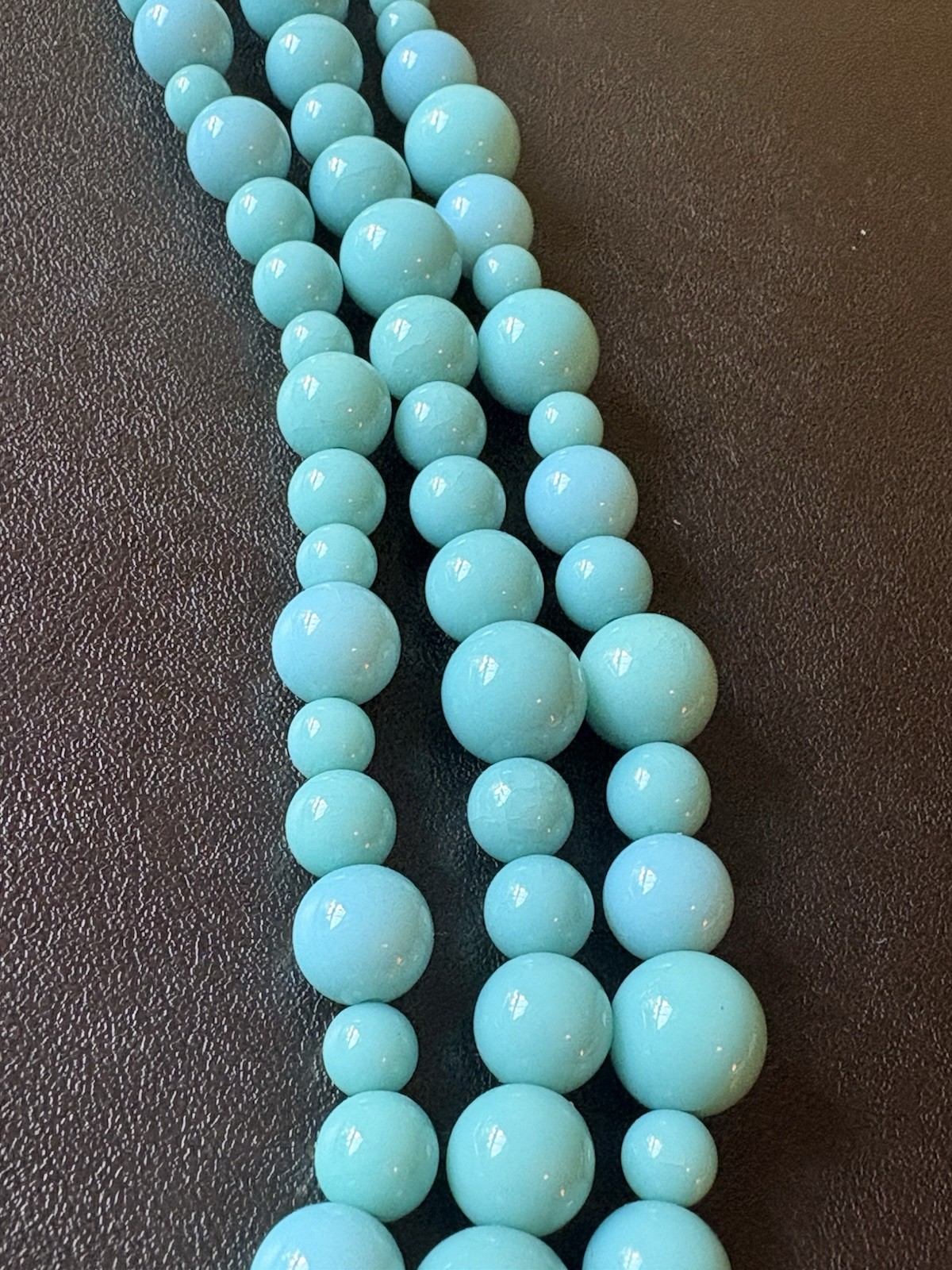 Blue Beaded Multi-Strand Statement Necklace Adjustable Lobster Clasp