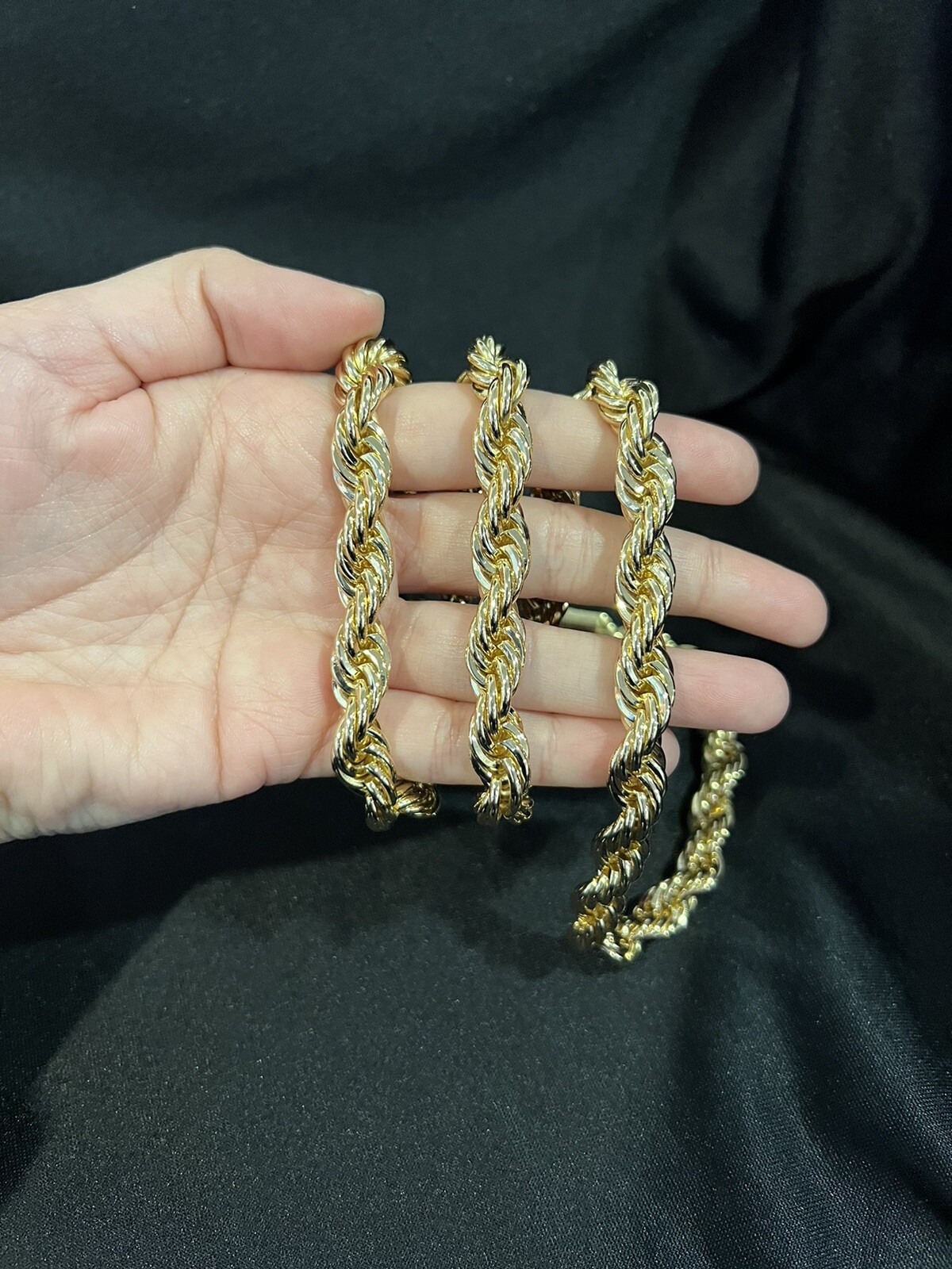 Gold PLATED Mens Male Womens Big Thick Twisted Rope Chain Necklace LONG 28″