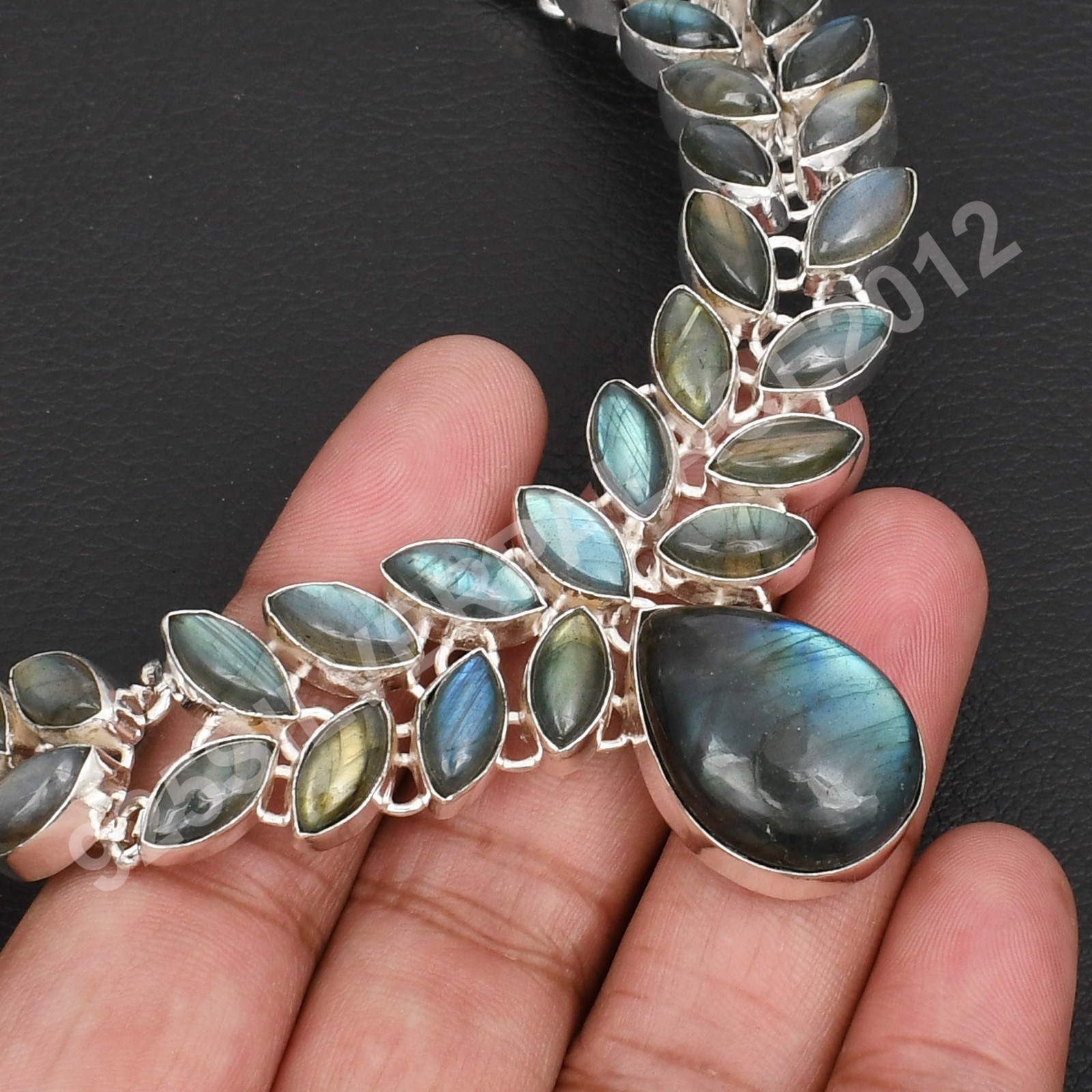 Labradorite Gemstone Handmade Big Necklace Jewelry For Women BBN-005