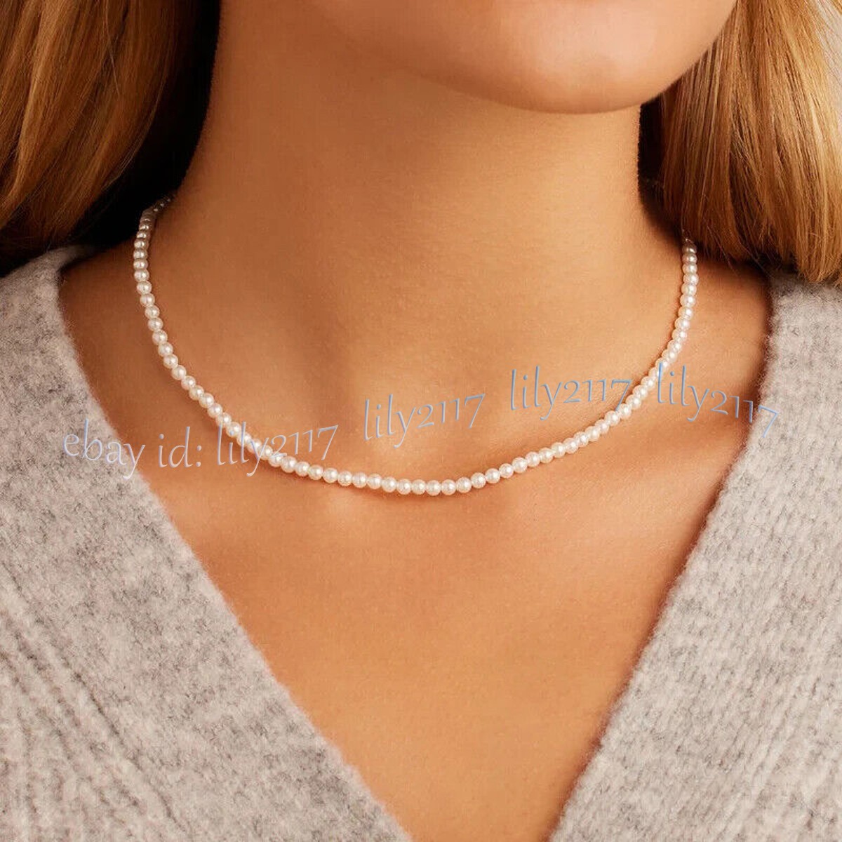 Classic Small 3mm White South Sea Shell Pearl Round Beads Necklace 14-28 inches