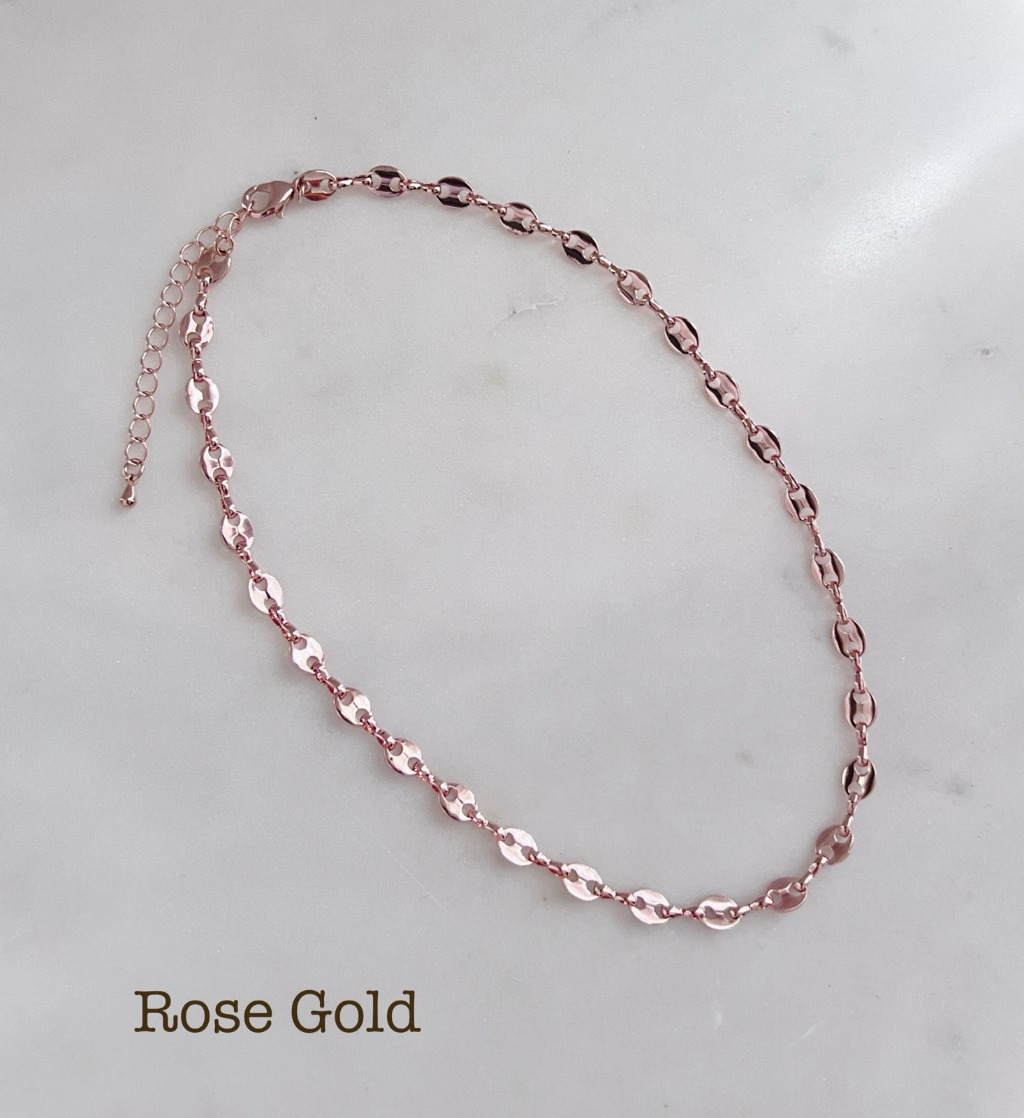Silver Anchor Mariner Chain Necklace Rose Gold Sailor Chain Necklace Gift Idea