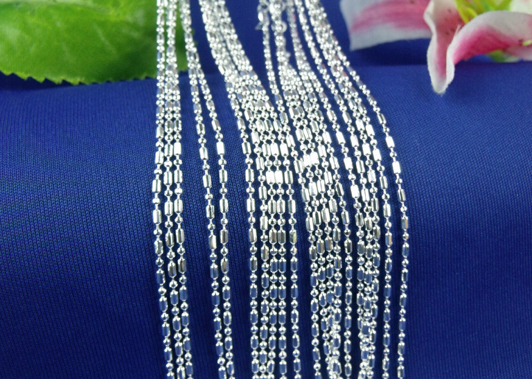 Wholesale 10pcs 925 Sterling Silver Plated 1.5mm Bamboo Chain Necklace 16″-30″